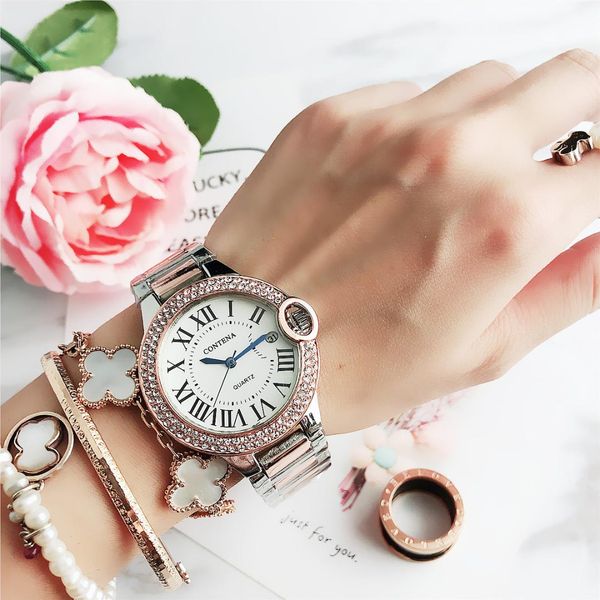 6670y the brand is designed for fashion trends with diamond-encased steel belt quartz ladies' watches, Slivery;brown
6670y the brand is designed for fashion trends with diamond-encased steel belt quartz ladies' watches, Slivery;brown