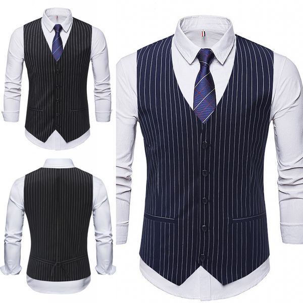 custom made men's vest styles striped fabric single-breasted men's clothing vests mens vests men vest sale, Black
custom made men's vest styles striped fabric single-breasted men's clothing vests mens vests men vest sale, Black