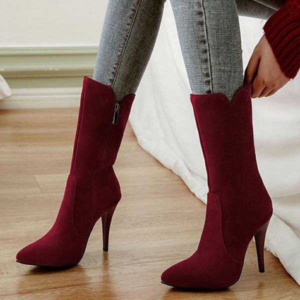 sarairis plus size 48 high heels autumn mid-calf boots women shoes pointed toe lady shoes woman boots female footwear, Black
sarairis plus size 48 high heels autumn mid-calf boots women shoes pointed toe lady shoes woman boots female footwear, Black