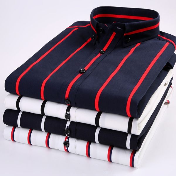 2019 new summer men shirt cotton striped short sleeve casual shirts button down collar slim fit, White;black
2019 new summer men shirt cotton striped short sleeve casual shirts button down collar slim fit, White;black