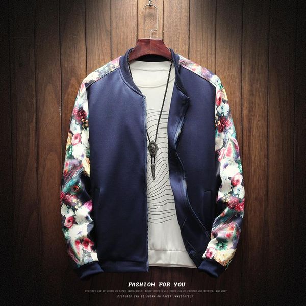 fashion- jacket men patchwork flowers long sleeve zipper jackets coat men 's pilot jacket plus size m-5xl, Black;brown
fashion- jacket men patchwork flowers long sleeve zipper jackets coat men 's pilot jacket plus size m-5xl, Black;brown