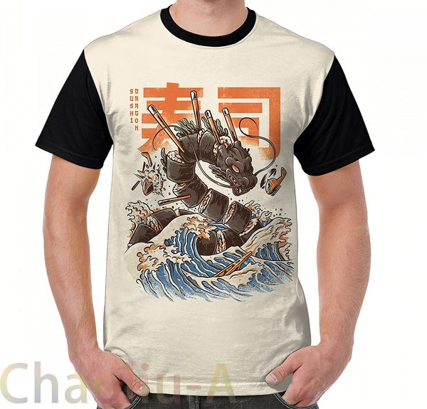 great sushi dragon t-shirt men funny printed t shirt women tees short sleeve casual tshirts, White;black
great sushi dragon t-shirt men funny printed t shirt women tees short sleeve casual tshirts, White;black