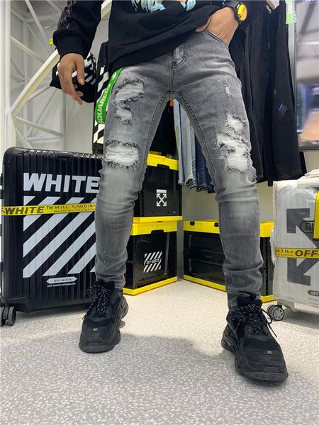 fashion men's ripped skinny biker hole zipper jeans 2020 new destroyed frayed slim fit denim long pantsv2, Blue
fashion men's ripped skinny biker hole zipper jeans 2020 new destroyed frayed slim fit denim long pantsv2, Blue