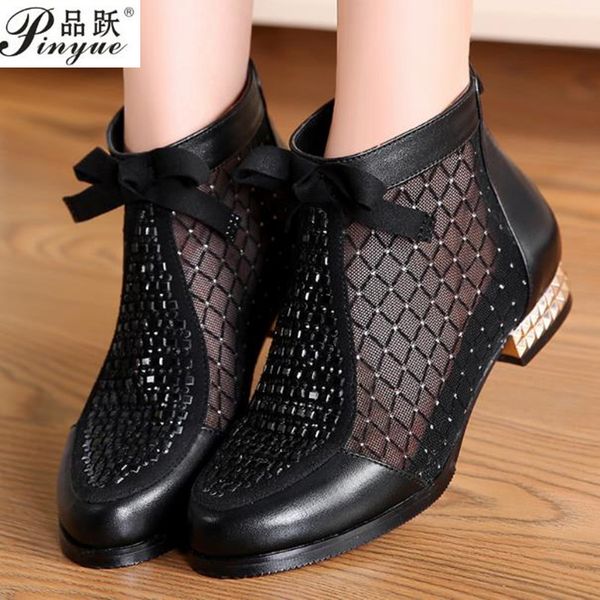 fashion rhinestones bow gauze sandals summer new boots real leather women's shoes hollow boots large size 35-43, Black
fashion rhinestones bow gauze sandals summer new boots real leather women's shoes hollow boots large size 35-43, Black