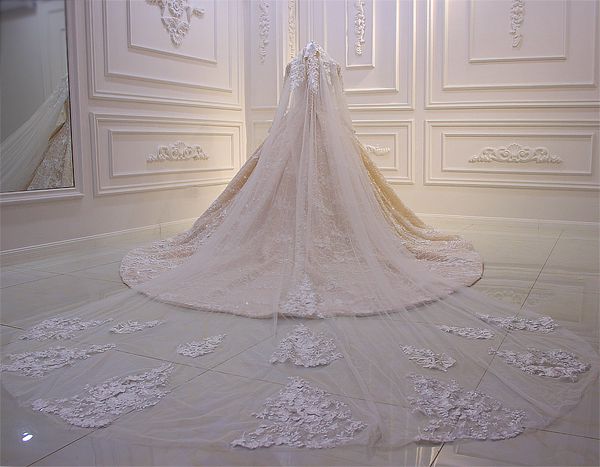 white ivory cathedral length lace appliqued 3m long bridal wedding veils with comb 2020, Black
white ivory cathedral length lace appliqued 3m long bridal wedding veils with comb 2020, Black