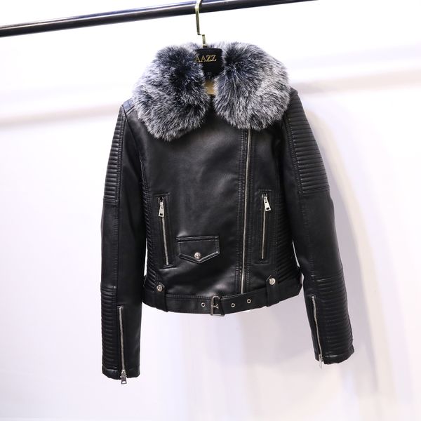 women thick faux lamb wool winter leather jacket new long sleeve slim with faux fur short coats ladies biker moto jackets, Black
women thick faux lamb wool winter leather jacket new long sleeve slim with faux fur short coats ladies biker moto jackets, Black