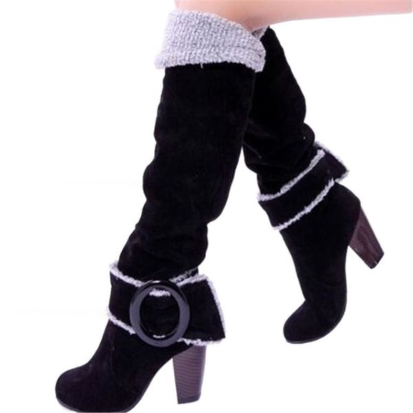 flock knee high boots fashion buckle women boots thick high heel winter shoes woman, Black
flock knee high boots fashion buckle women boots thick high heel winter shoes woman, Black