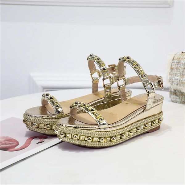 famous ladies red bottom wedge cataclou sandals gold patent leather studded ladies ankle strap women's pumps party dress eu35-42,with b, Black
famous ladies red bottom wedge cataclou sandals gold patent leather studded ladies ankle strap women's pumps party dress eu35-42,with b, Black