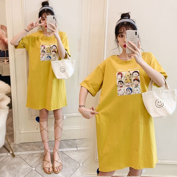 plus size loose printed dress casual short sleeve cotton summer pregnant clothes long t shirt maternity clothes 1288, White
plus size loose printed dress casual short sleeve cotton summer pregnant clothes long t shirt maternity clothes 1288, White
