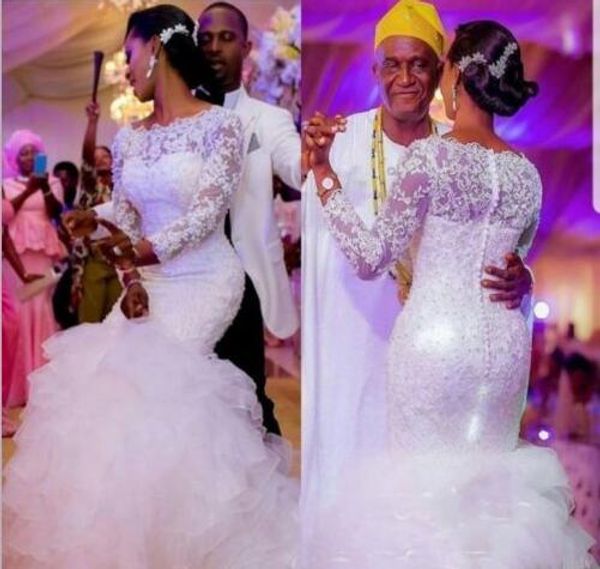 lace mermaid wedding dress long sleeve 2019 princess designer luxurious bridal wedding gowns africa custom size vestido de noiva, White
lace mermaid wedding dress long sleeve 2019 princess designer luxurious bridal wedding gowns africa custom size vestido de noiva, White