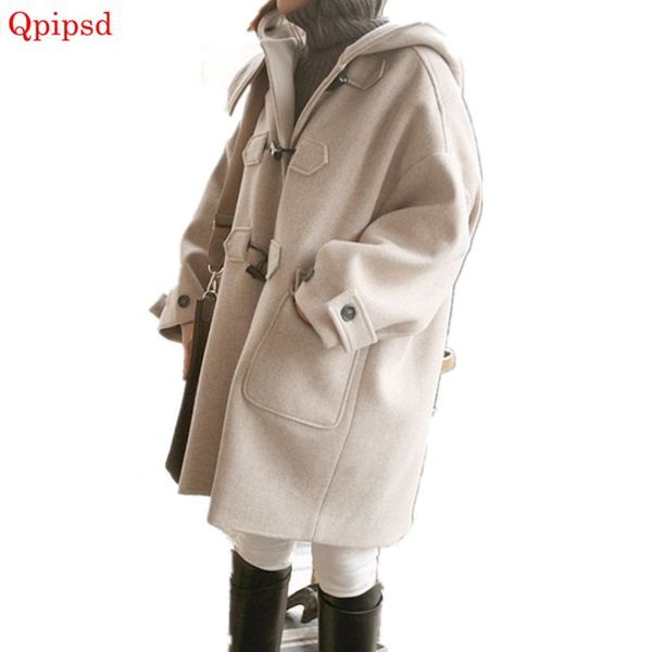 horn buckle woolen coat women autumn and winter new women woolen coat hooded long section jackets padded warm loose coats, Black
horn buckle woolen coat women autumn and winter new women woolen coat hooded long section jackets padded warm loose coats, Black