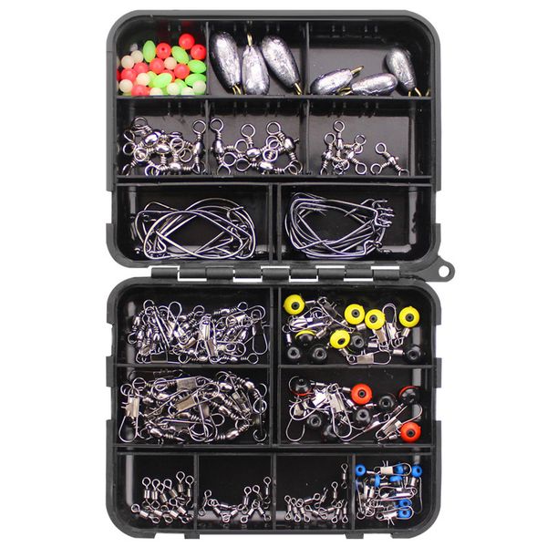 160pcs fishing accessories kit set with fishing tackle box including sinker weights swivels snaps jig hook pesca
160pcs fishing accessories kit set with fishing tackle box including sinker weights swivels snaps jig hook pesca