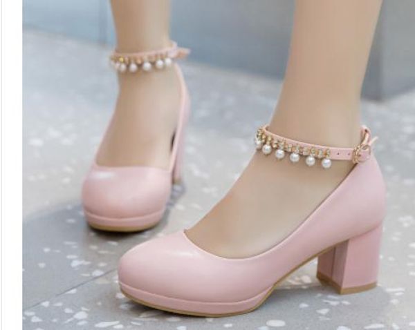2019 women's shoes in spring and autumn with new style high heel coarse heel round head waterproof table@3058, Black
2019 women's shoes in spring and autumn with new style high heel coarse heel round head waterproof table@3058, Black