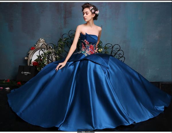 vestido de festa blue satin prom dresses ball gown lace appliques puffy prom gowns selling corset prom dresses sale, Black
vestido de festa blue satin prom dresses ball gown lace appliques puffy prom gowns selling corset prom dresses sale, Black