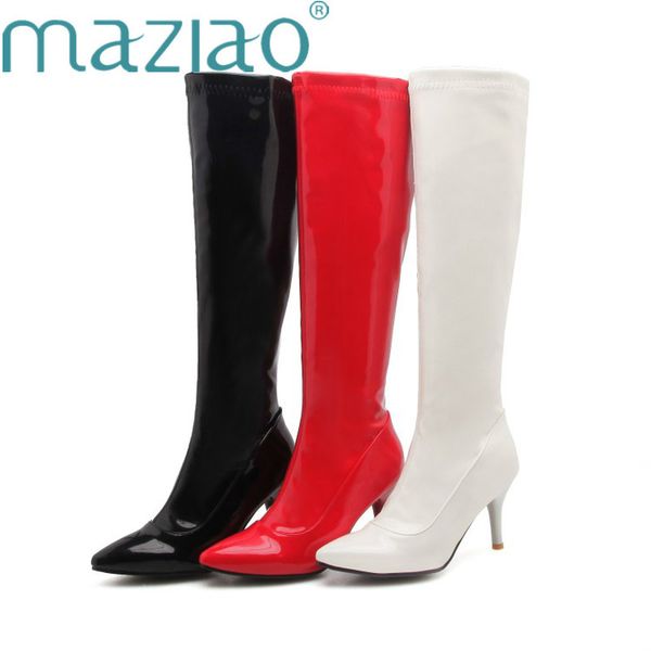 women knee-high boots fetish dance nightclub party shoes patent leather high heel zipper women boots plus size 32-48 maziao, Black
women knee-high boots fetish dance nightclub party shoes patent leather high heel zipper women boots plus size 32-48 maziao, Black