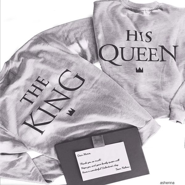 womens designer king queen plus velvet letter printed long sleeve sweater lovers jacket womenu207, Black;brown
womens designer king queen plus velvet letter printed long sleeve sweater lovers jacket womenu207, Black;brown