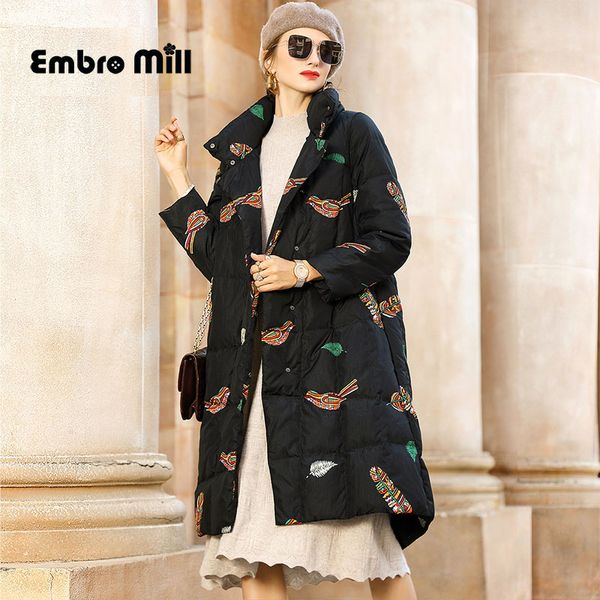 winter new printed down coat street style women's loose small stand collar single breasted warm down coat s, Black
winter new printed down coat street style women's loose small stand collar single breasted warm down coat s, Black