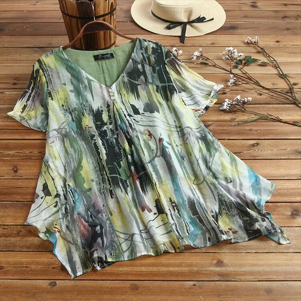 2020 literary large size irregular short-sleeved printed v-neck t-shirt women 2020 women's literary large size women's irregular s, White
2020 literary large size irregular short-sleeved printed v-neck t-shirt women 2020 women's literary large size women's irregular s, White
