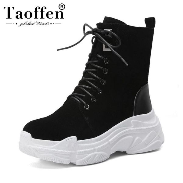 taoffen women real leather zipper ankle boots platform thick sole round toe fashion black boots daily footwear botas size 34-40
taoffen women real leather zipper ankle boots platform thick sole round toe fashion black boots daily footwear botas size 34-40