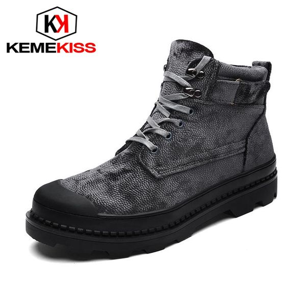 kemekiss genuine leather men ankle boots lace up round toe autumn winter warm boots concise outdoor men footwear size 39-44, Black
kemekiss genuine leather men ankle boots lace up round toe autumn winter warm boots concise outdoor men footwear size 39-44, Black
