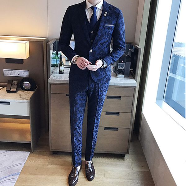 blazers the men's suits three piece suit (jacket + pants vest) printing fashion slim dress wedding groom groomsmen, White;black
blazers the men's suits three piece suit (jacket + pants vest) printing fashion slim dress wedding groom groomsmen, White;black