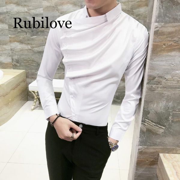 rubilove autumn men shirt fashion 2019 korean slim fit dress shirts mens long sleeve front fold design night club tuxedo shirt, White;black
rubilove autumn men shirt fashion 2019 korean slim fit dress shirts mens long sleeve front fold design night club tuxedo shirt, White;black