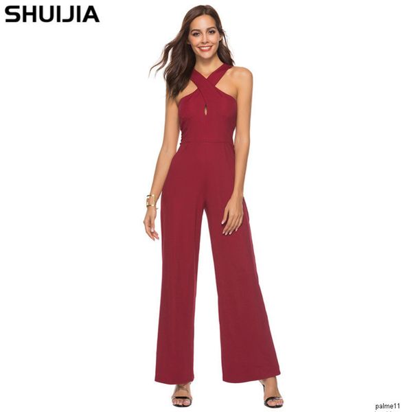 women designer wrapped chest leaking shoulder split solid color jumpsuit trousersh, Gray
women designer wrapped chest leaking shoulder split solid color jumpsuit trousersh, Gray
