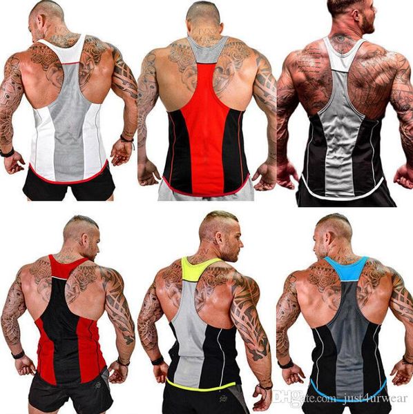 mens summer gym fitness tanks tanks clothing vests sleeveless colors patchwork male slim fit tees, White;black
mens summer gym fitness tanks tanks clothing vests sleeveless colors patchwork male slim fit tees, White;black