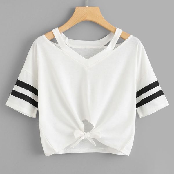 women ladies casual crop v neck striped bow shirt summer girls short sleeve casual blouse white sale
women ladies casual crop v neck striped bow shirt summer girls short sleeve casual blouse white sale