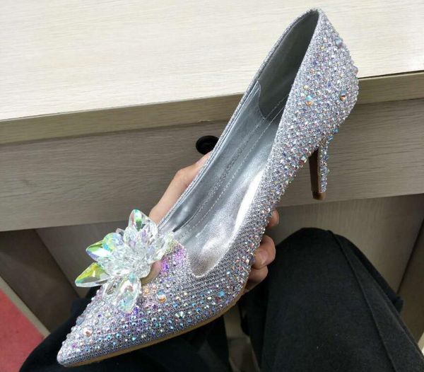 european new women shoes high heels fine with pointed pumps cinderella crystal luxury shoes us size : 4-9, Black
european new women shoes high heels fine with pointed pumps cinderella crystal luxury shoes us size : 4-9, Black