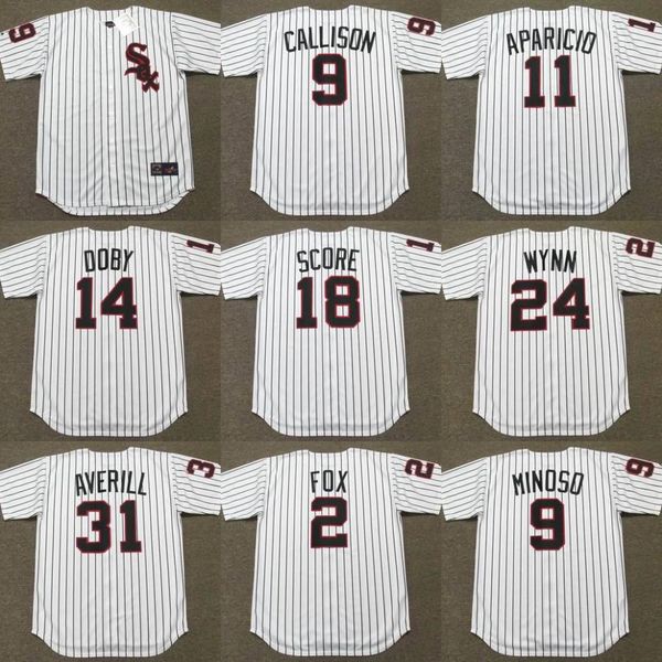 custom chicago 11 luis aparicio 24 early wynn 9 minoso 2 nellie fox 18 herb score 9 callison 14 larry doby 31 earl averill baseball jersey, Black
custom chicago 11 luis aparicio 24 early wynn 9 minoso 2 nellie fox 18 herb score 9 callison 14 larry doby 31 earl averill baseball jersey, Black