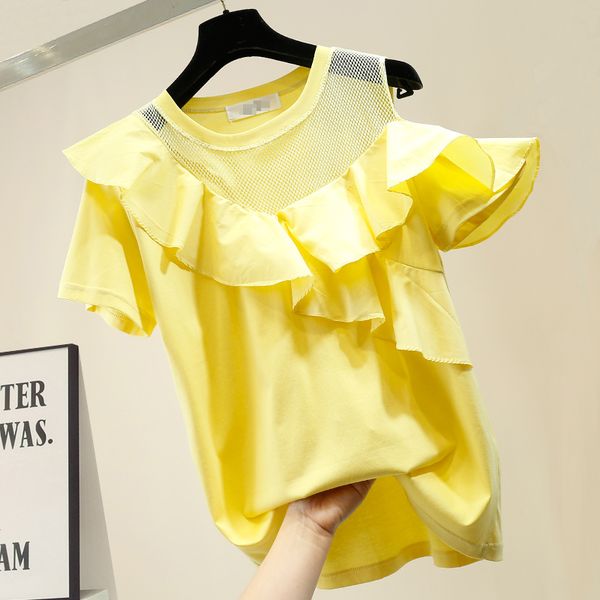 women summer t-shirt 2020 new cotton t-shirt solid color ruffled splicing off shoulder slim shirt ladies t shirts black, White
women summer t-shirt 2020 new cotton t-shirt solid color ruffled splicing off shoulder slim shirt ladies t shirts black, White