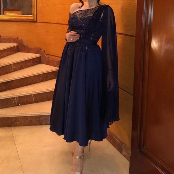 2021 plus size short navy blue arabic african prom dresses off shoulder long sleeves muslim evening gowns, Black
2021 plus size short navy blue arabic african prom dresses off shoulder long sleeves muslim evening gowns, Black