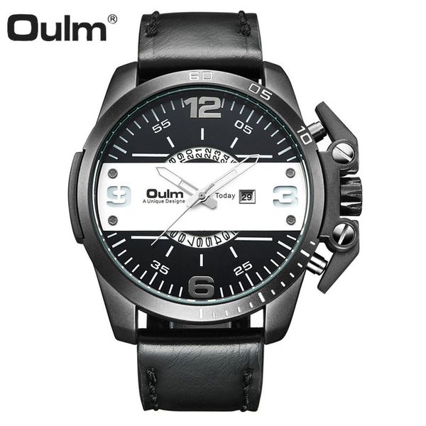 oulm fashion casual watch men quartz analog clock leather strap auto date army sports watches waterproof big case wristwatches, Slivery;brown
oulm fashion casual watch men quartz analog clock leather strap auto date army sports watches waterproof big case wristwatches, Slivery;brown