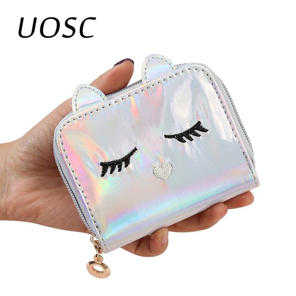 uosc fashion pu leather laser hologram cute wallets for women girls coin purses cartoon cat face mini holders, Red;black
uosc fashion pu leather laser hologram cute wallets for women girls coin purses cartoon cat face mini holders, Red;black