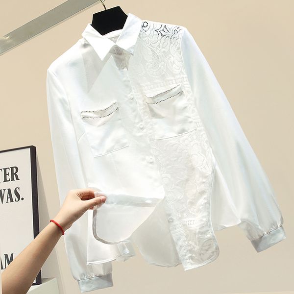 white shirt long-sleeved loose-fit chiffon lace blouse women's 2020 spring female lapel blusas shirt ladies
white shirt long-sleeved loose-fit chiffon lace blouse women's 2020 spring female lapel blusas shirt ladies