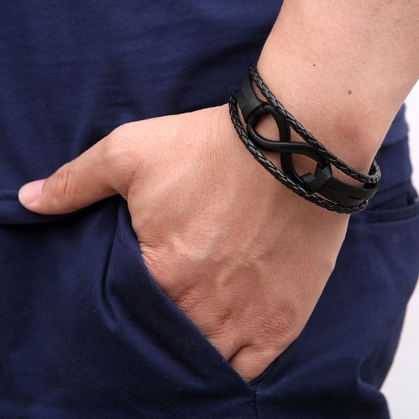 aitiei vintage infinity leather bracelet for men boy number 8 word men's leather bracelets wristband charm male jewelry, Black
aitiei vintage infinity leather bracelet for men boy number 8 word men's leather bracelets wristband charm male jewelry, Black
