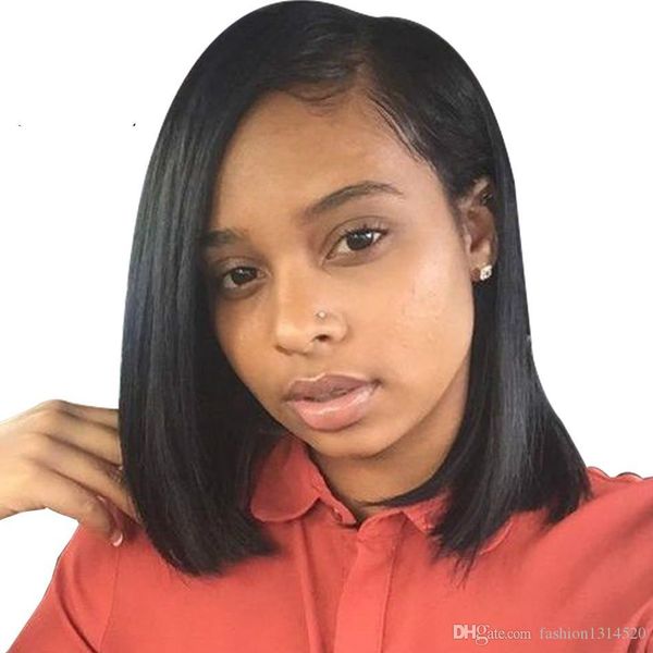 face short bob straight lace front wig with breathable wig cap brazilian virgin human hair wig knots bleached, Black
face short bob straight lace front wig with breathable wig cap brazilian virgin human hair wig knots bleached, Black