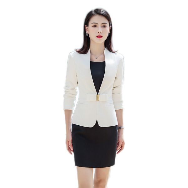 brown formal dress blazer women dresses with jacket women's dress suit set office wear work for ladies evening elegant costumes, White;black
brown formal dress blazer women dresses with jacket women's dress suit set office wear work for ladies evening elegant costumes, White;black