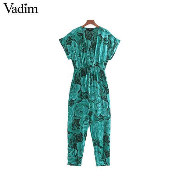women's jumpsuits & rompers vadim women retro floral print jumpsuit v neck elastic waist short sleeve pockets female stylish casual pla, Black;white
women's jumpsuits & rompers vadim women retro floral print jumpsuit v neck elastic waist short sleeve pockets female stylish casual pla, Black;white