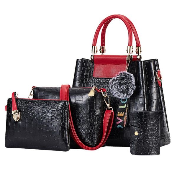 4pcs handbags women bags tote messenger purse bags set casual large capacity shoulder bag fur ball pendant bolsa
4pcs handbags women bags tote messenger purse bags set casual large capacity shoulder bag fur ball pendant bolsa