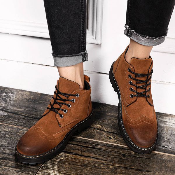 Spring High Top Mens Martin Boots England Style Solid Army Boots Flock Rubber Winter Men's Ankle Boots Shoes, Black
Spring High Top Mens Martin Boots England Style Solid Army Boots Flock Rubber Winter Men's Ankle Boots Shoes, Black