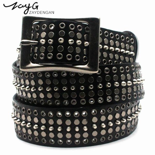 zayg punk leather man and woman belts metal rivets white black genuine leather belts fashion luxury pin buckle straps, Black;brown
zayg punk leather man and woman belts metal rivets white black genuine leather belts fashion luxury pin buckle straps, Black;brown