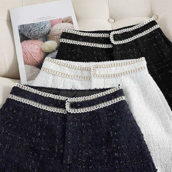 bright silk high waist shorts women tweed shorts office wear female casual chic straight boot short pants, White;black
bright silk high waist shorts women tweed shorts office wear female casual chic straight boot short pants, White;black