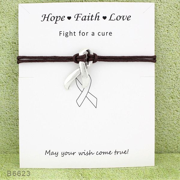 new breast cancer awareness wish bracelets with card ribbon charm wax rope wrap bangle for women men fashion jewelry gift, Golden;silver
new breast cancer awareness wish bracelets with card ribbon charm wax rope wrap bangle for women men fashion jewelry gift, Golden;silver