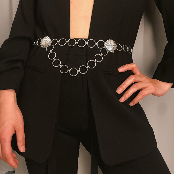women metal double chains belt gold silver scallop hip high waist chain noble ladies dress jewelry pasek damski, Black;brown
women metal double chains belt gold silver scallop hip high waist chain noble ladies dress jewelry pasek damski, Black;brown
