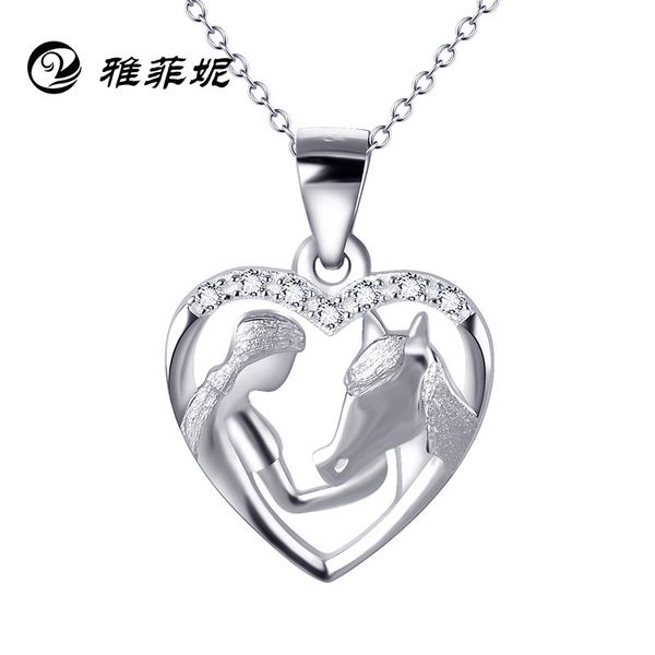 explosion girl feeding horse pendant heart-shaped necklace s925 silver accessories for mother's day gift
explosion girl feeding horse pendant heart-shaped necklace s925 silver accessories for mother's day gift
