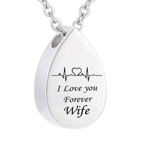 teardrop pendant cremation urn jewelry necklace with funnel filler kit ashes keepsake memorial- i love you forever, Silver
teardrop pendant cremation urn jewelry necklace with funnel filler kit ashes keepsake memorial- i love you forever, Silver