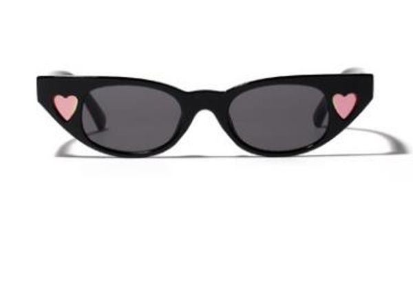 the latest pink peach heart cat eye sunglasses women's personality red lenses sunglasses european and american popular small frame glas, White;black
the latest pink peach heart cat eye sunglasses women's personality red lenses sunglasses european and american popular small frame glas, White;black