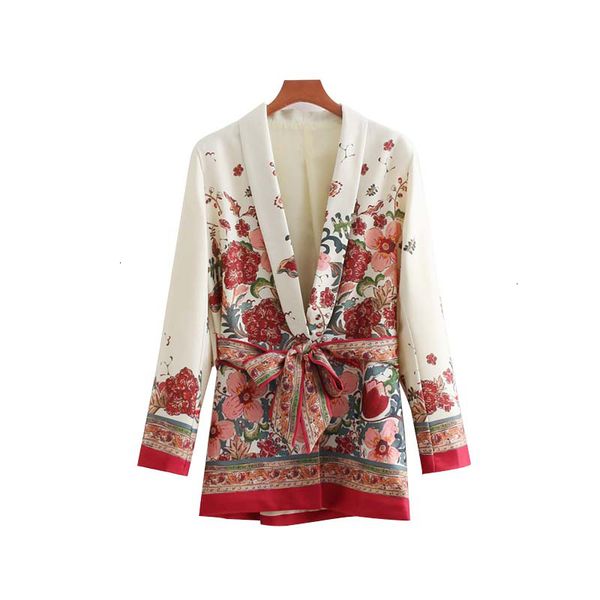 women vintage floral print bow tie sashes long sleeve coat female chic outerwear casaco feminine ca014, White;black
women vintage floral print bow tie sashes long sleeve coat female chic outerwear casaco feminine ca014, White;black